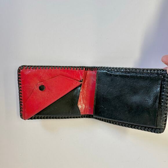 Vintage Floral Tooled Leather Wallet Western Design Bifold with Coin Pocket‎ - Picture 10 of 16